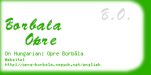 borbala opre business card